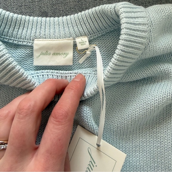 NWT Julia Amory Falmouth Sweater in Gracie Blue Large - Picture 6 of 9